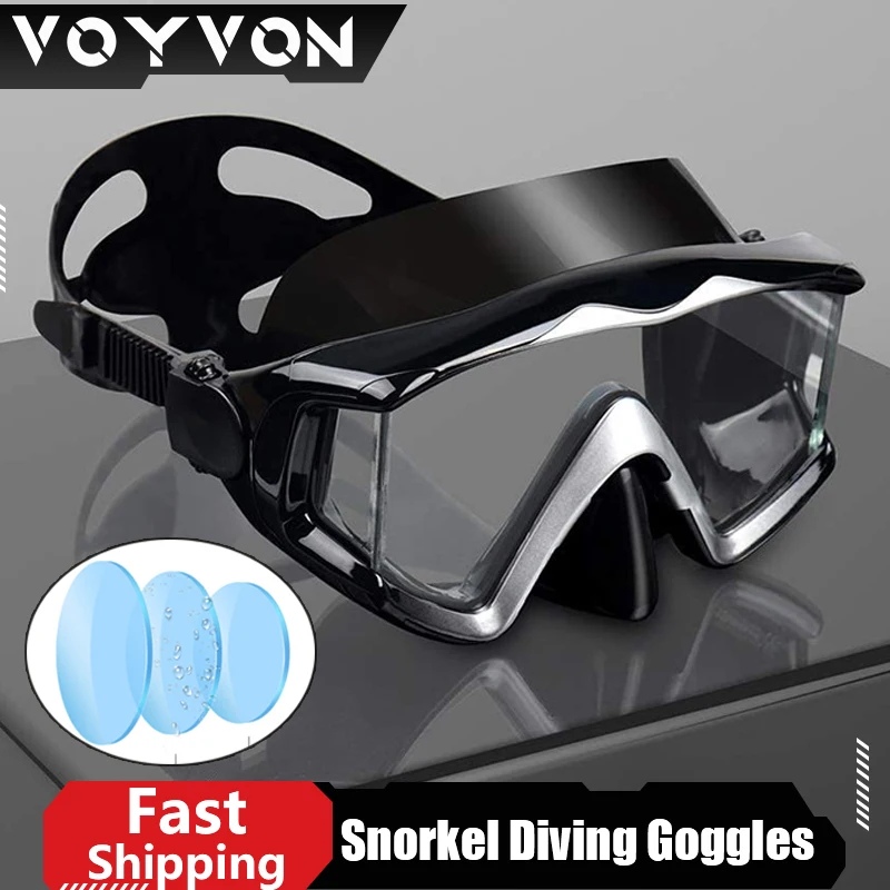 Snorkel Diving Goggles No Fogging Scuba Diving Goggles Adult Youth Panoramic Swim Goggles With Nose Cover For Diving Snorkeling