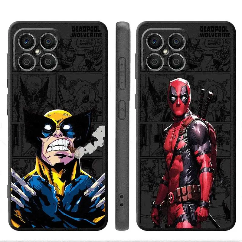 Funda de teléfono de Marvel Deadpool y Lobezno para Honor, X8a, X7b, X8, X9a, Huawei P40 Lite, P30 Pro, P20, Pixel 7 Pro, 8, 6a