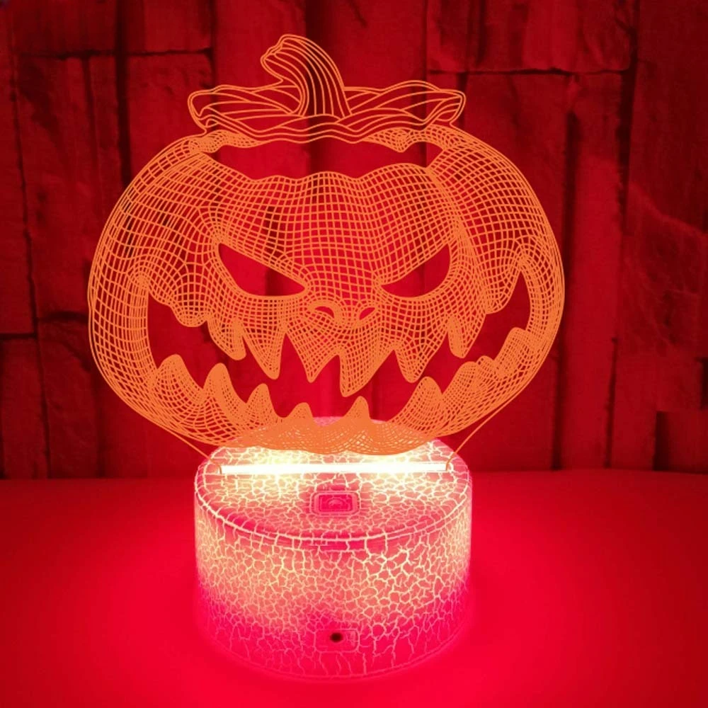 Nighdn-Lâmpada de abóbora acrílica, LED Night Light, Halloween Home, Decoração do quarto, 7 cores diferentes, Nightlight Gifts for Kids Room