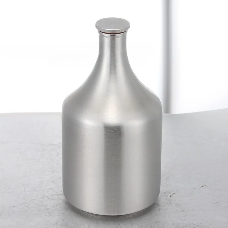 

2L Beer Kettle Outdoor Portable Baijiu Kettle 304 Stainless Steel Bottle Craft Brewing White Steel Kettle