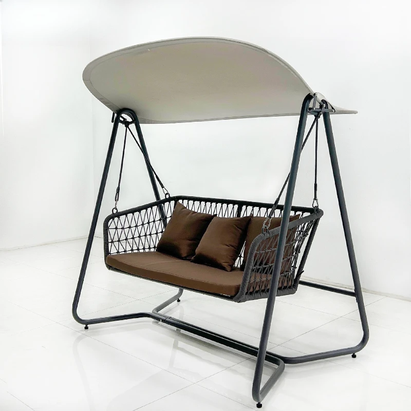 

Outdoor Villa Courtyard Shed Swing Rocking Chair Leisure Terrace Rope Weaving Double Hanging Chair Hotel Homestay Shade Swing