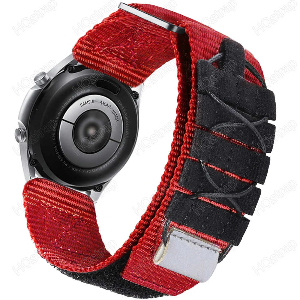 Yellow Red Nylon Loop 22mm 20mm Strap for Samsung Watch 6 5 4 3 for Huawei Watch Band Universal Replacement Wristband Sport Belt