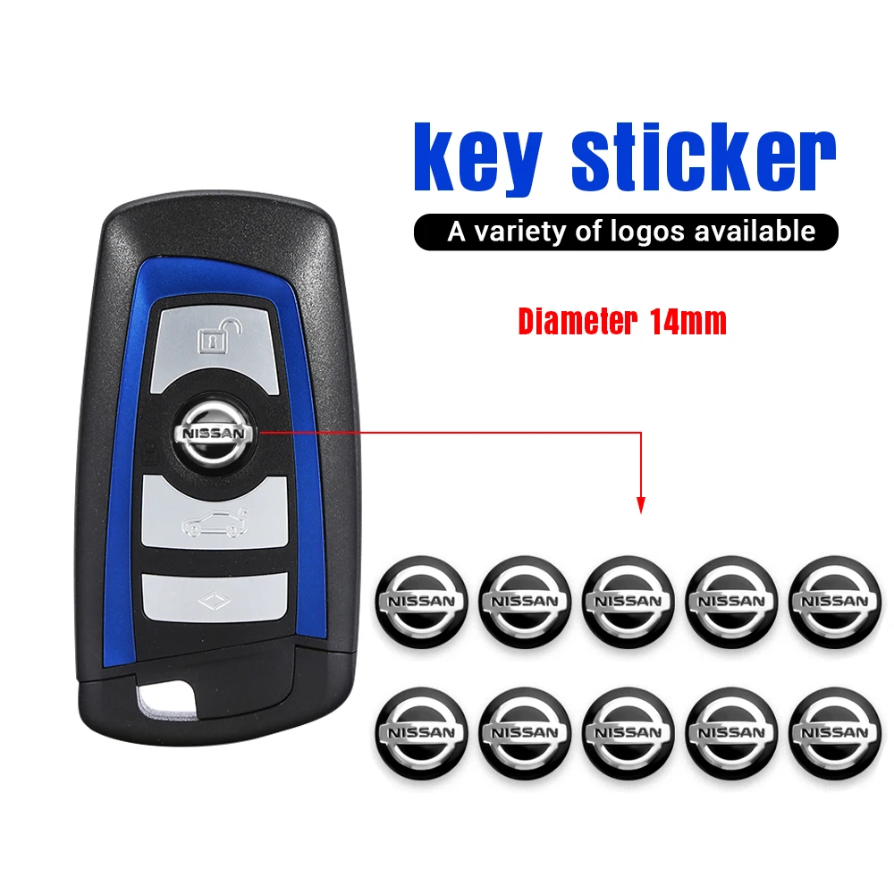 5/10/20pcs Car Key Shell Remote Fob Emblem Sticker Decal For Nissan GTR X-trail Qashqai Note Juke Sentra Patrol Navara Nismo