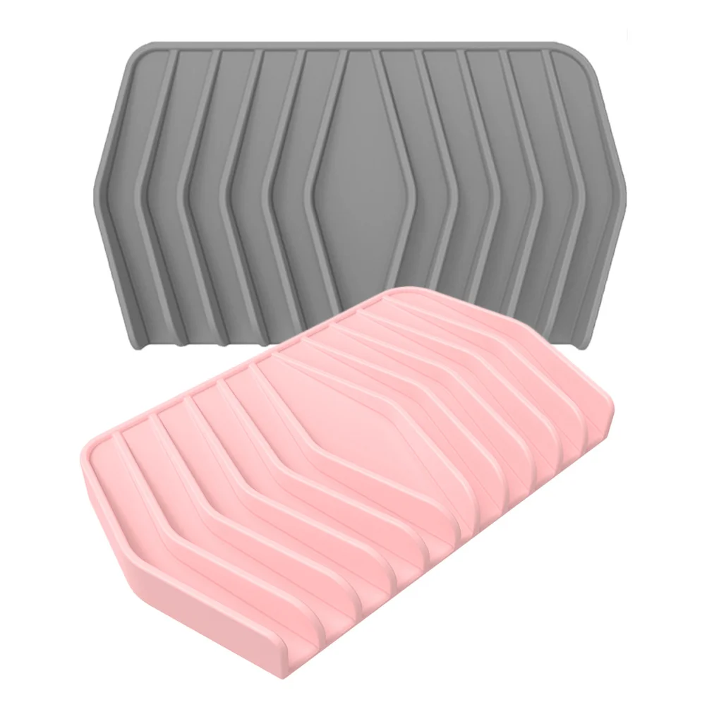 

2Pcs Silicone Soap Dish with Drainage Non Slip Soap Holder Large Capacity for Shower Kitchen Bathroom Silicone Sponge Holder