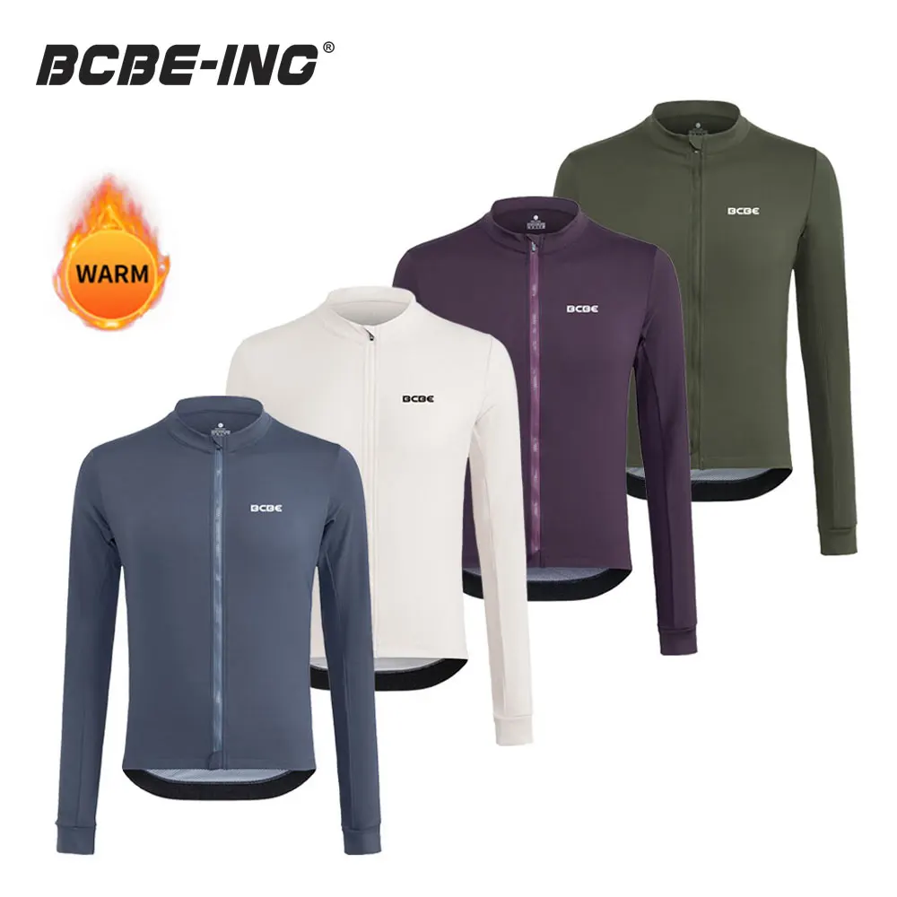 

BCBE-ING Winter Cycling Jersey Long Sleeve WindProof Thermal Fleece Cycling Jersey Hot Warm Bicycle Clothing MTB Road Bike Shirt