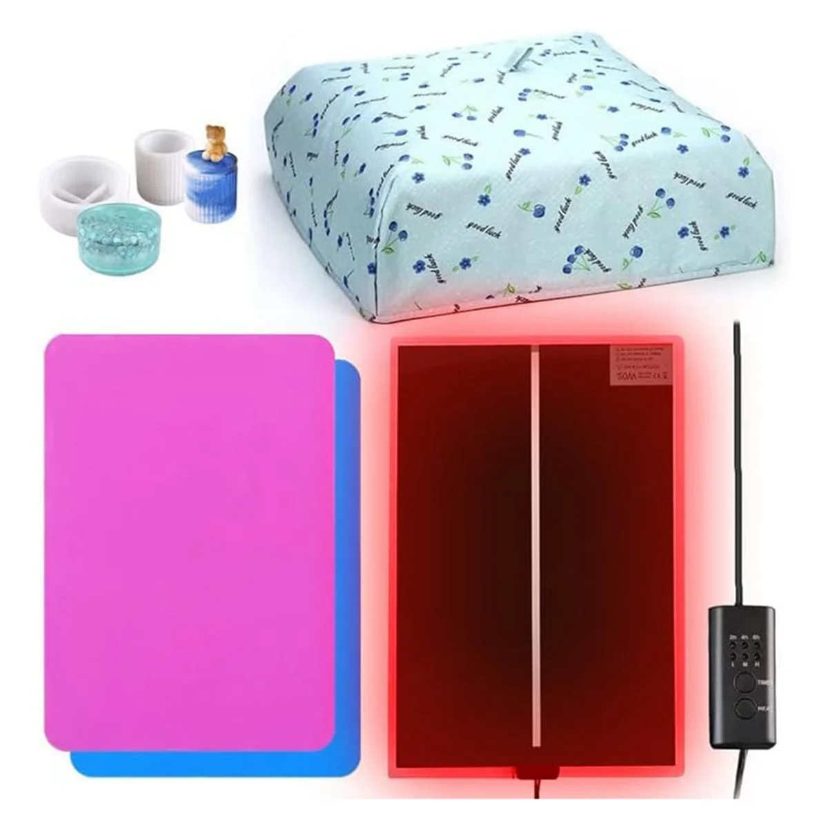 

Resin Heating Mat,Fast Resin Curing Mat with Timer Cover,Epoxy Heater with Silicone Heat Pad,for Resin Silicone US Plug