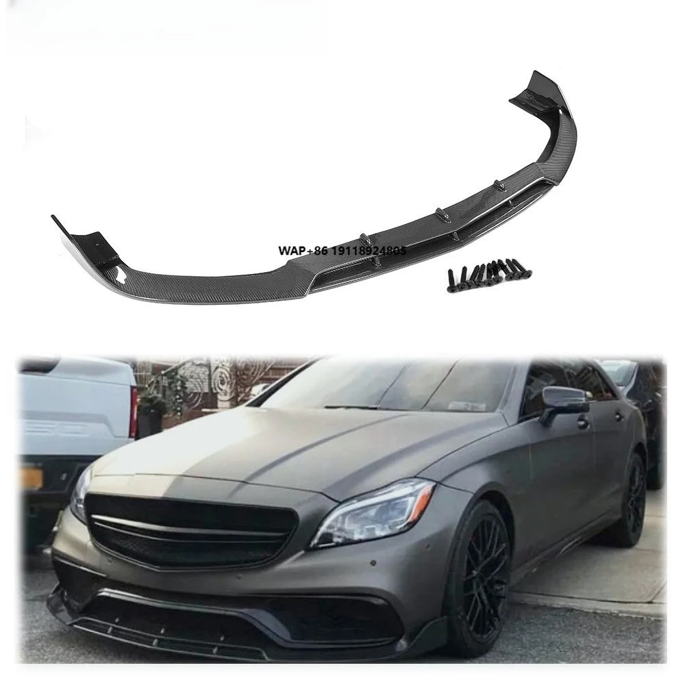 

Fit for Benz W218 CLS63 15-17 Carbon Fiber Front Bumper Lip Spoiler Mesh Vent