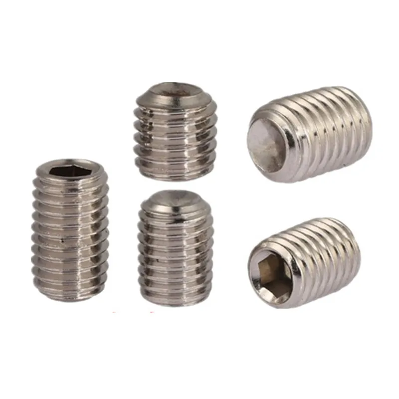 10 Pcs/lot Hex Socket Set Screw Cup Point Stainless Steel M2 M3 M4 M5 M6 M8 M10 Headless Hexagon Socket Grub Screw DIN916