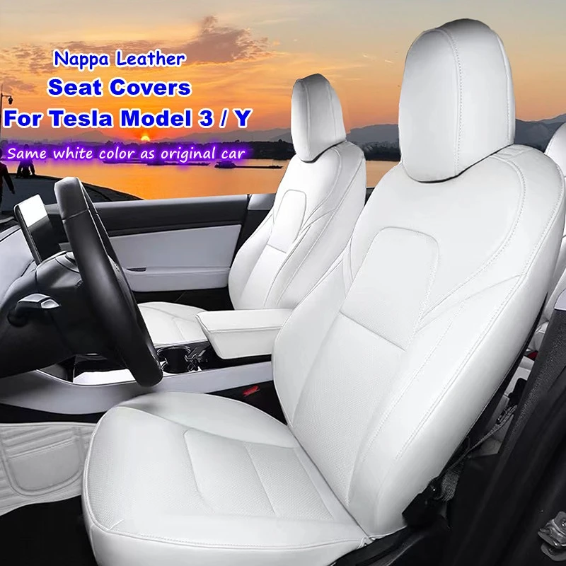 

For Tesla Model 3 Y Seat Cover Nappa Leather OEM Design Half Full Surround Wholesale Price Car Modified Interior Accessories