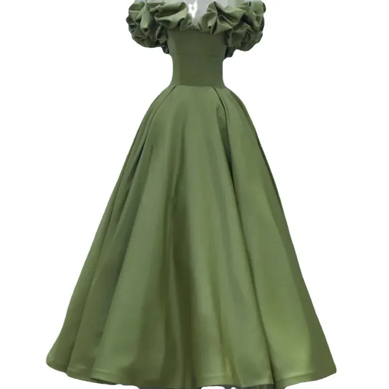 Sweet Memory-Robe de princesse en satin vert vin rouge pour filles, corset à lacets dans le dos, robe de soirée formelle, robes sexy sur mesure pour les occasions, O135