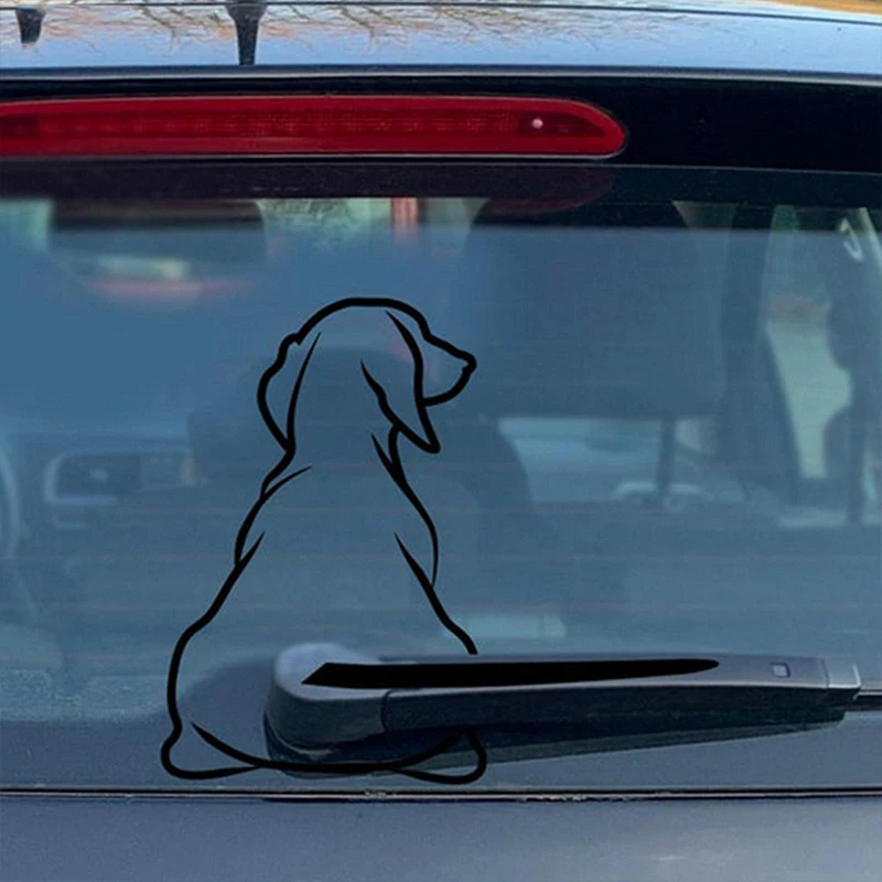 Puppy Dog Car Rear Windshield Wiper Decor Decals , Animal Dog Vinyl Art Sticker For Truck Car Bumper Funny Decoration