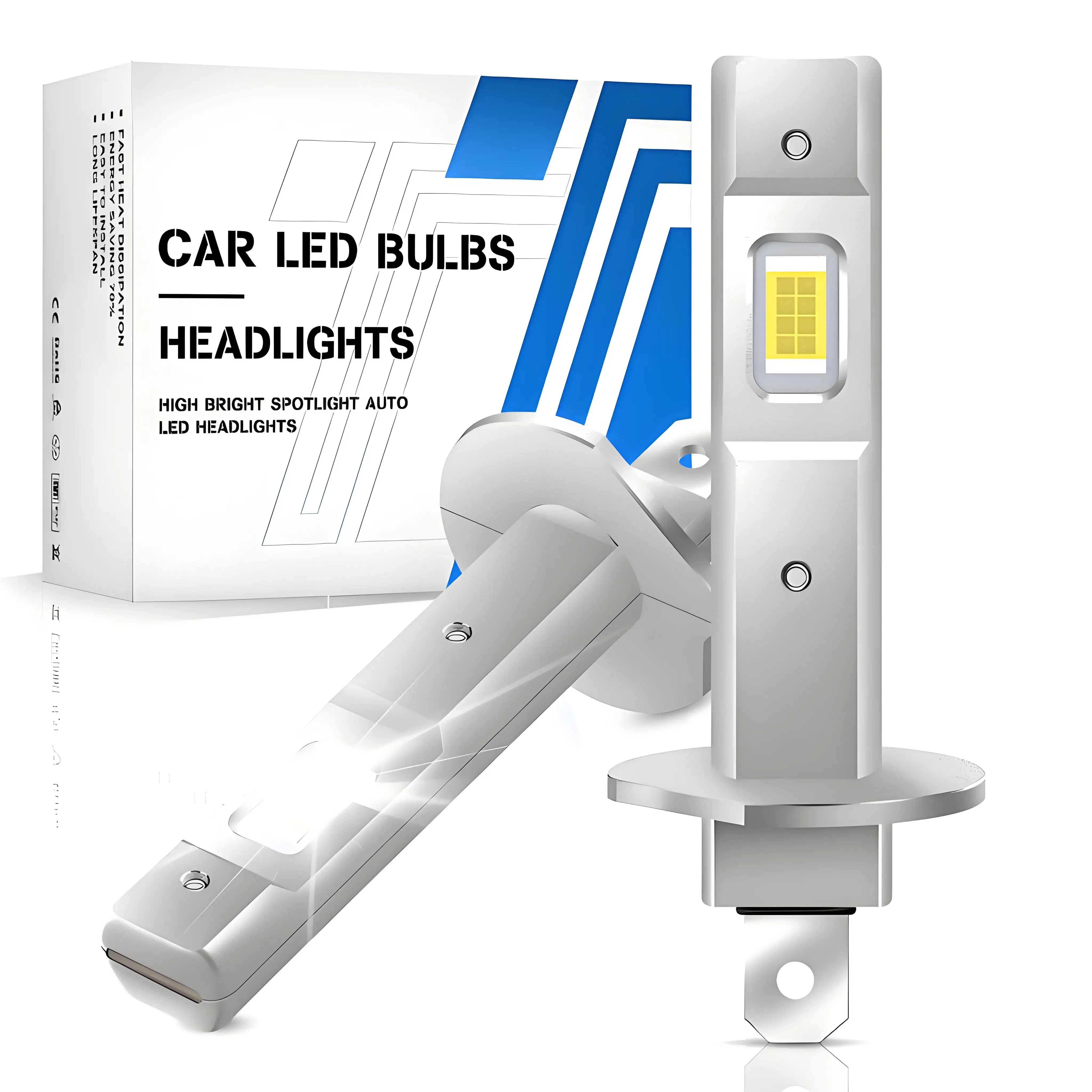 

2x Car Headlight Bulbs 55W 3570 H1 LED Head Light 16 Chips 6000K CSP Spotlights Car Illuminations White Headlamp Car Lights IP68
