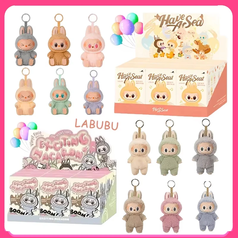 Labubu The Monsters Heartbeat Macaron Enamel Face Blind Box Pvc Figurine Tabletop Ornament Kawaii Doll Kid Birthday Gift