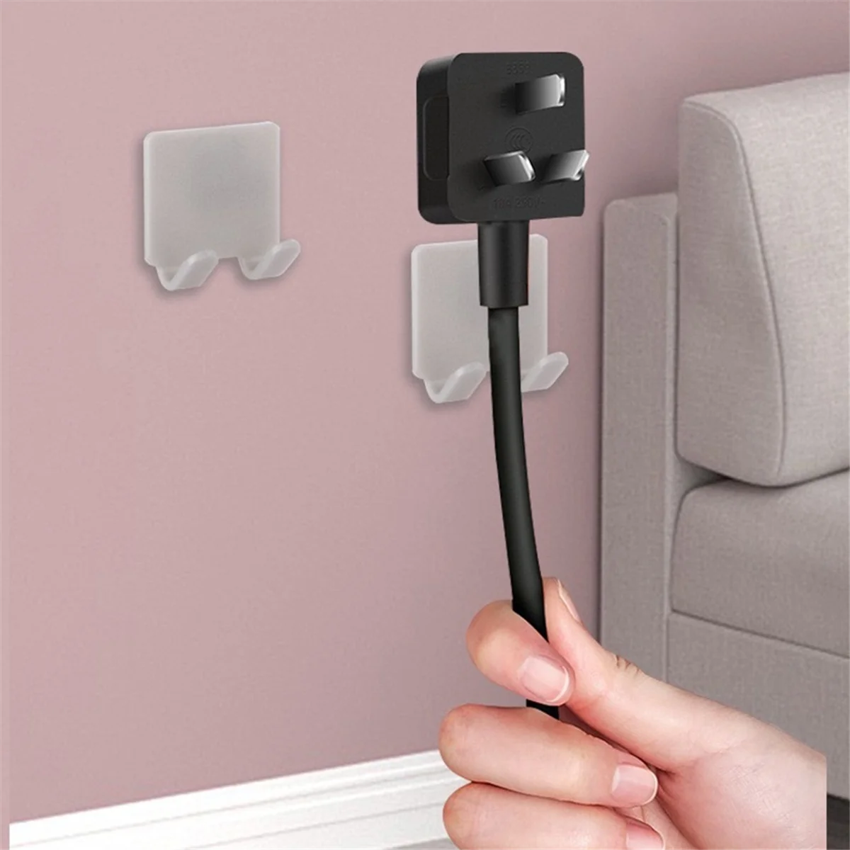 A24P ติดตะขอติดผนังในห้องน้ําตะขอแขวนเครื่องโกนหนวดแบบไม่เจาะรูรับตะขอผู้ถือเครื่องโกนหนวด