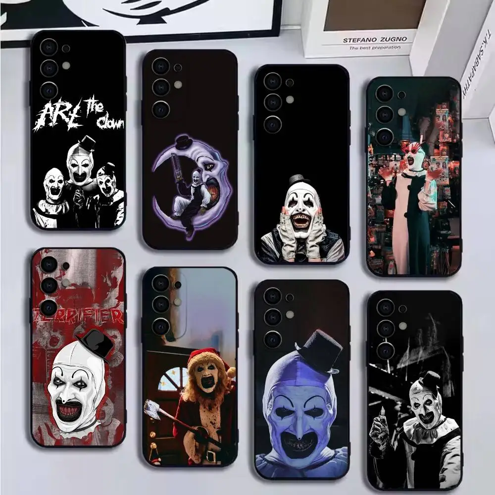

TerrifierS A-Art the C-Clown Phone Case For Samsung S25,24,23,22,30,21,10,9,Ultra,Plus,Lite Soft Black Case