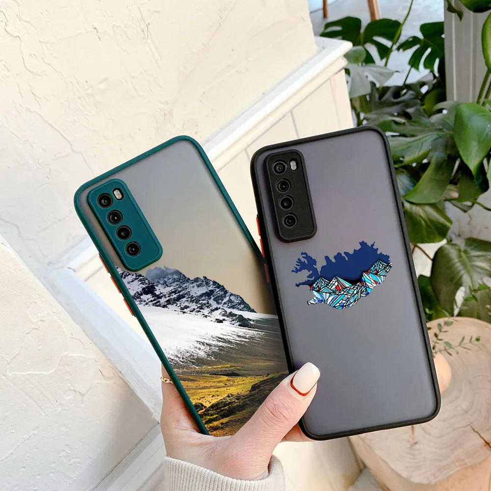 Для Samsung Galaxy S24 Plus S23 S22 S21 Ultra S20 fe A34 5G A51 A52 чехол с изображением исландской ледяной горы матовый полупрозрачный чехол для телефона