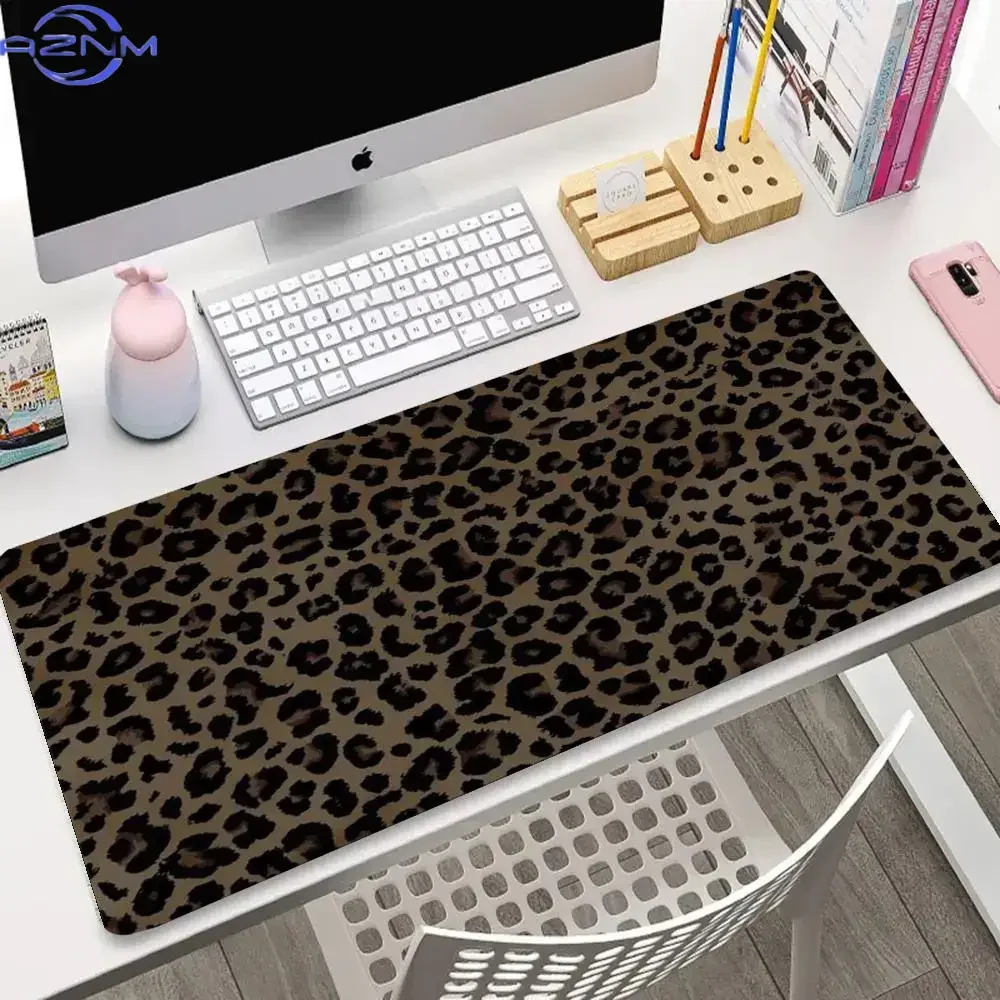 Wild Leopard Print XXL Mouse Pad Non-Slip Rubber Large Desk Mat Extended Keyboard Pad for Office Student Writing PC Laptop Compu