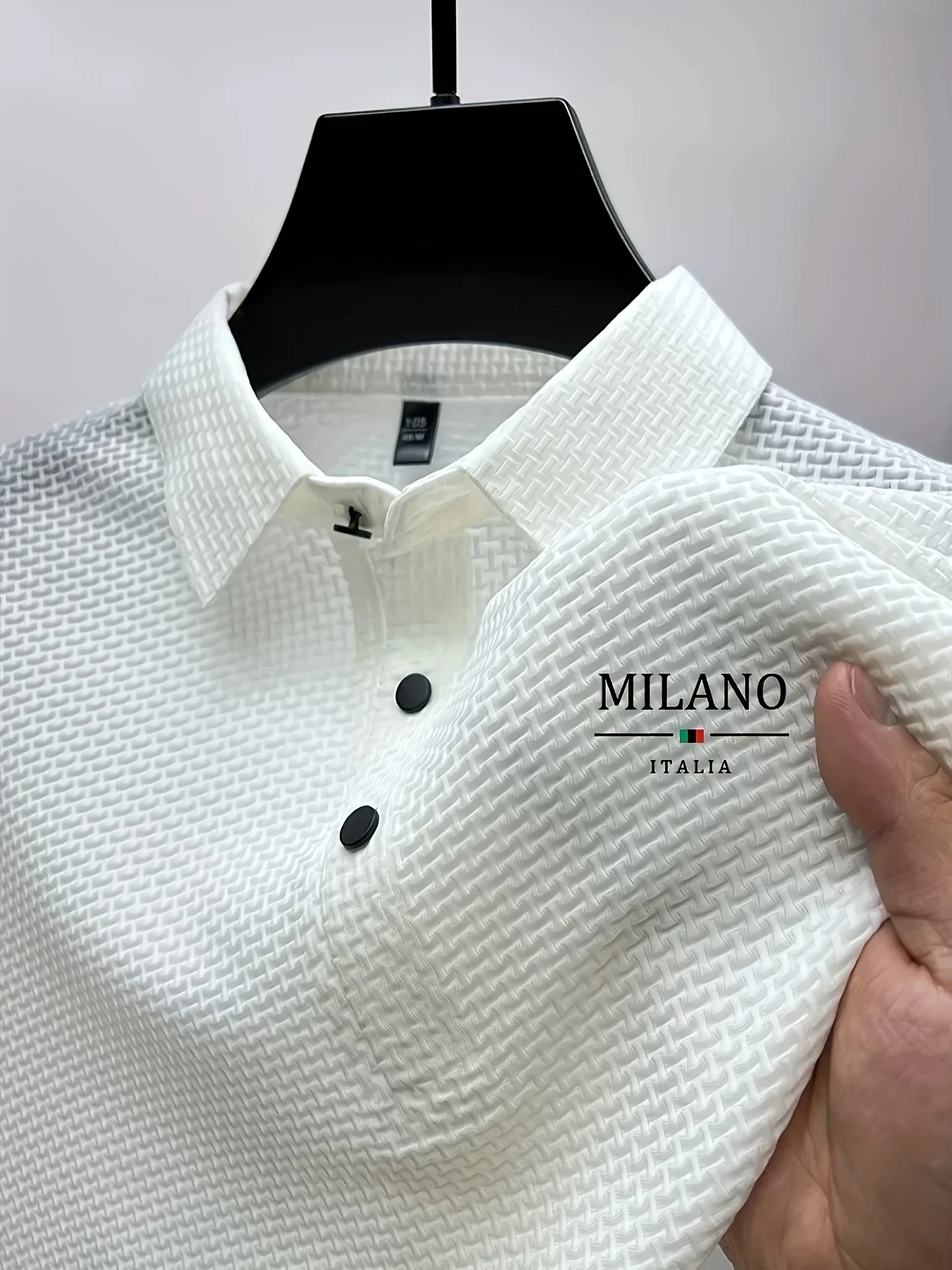 

Cool polo shirt for men's casual wear, with a collar, button fastening, solid color, classic style. Men's shirt, size M - 4XL.