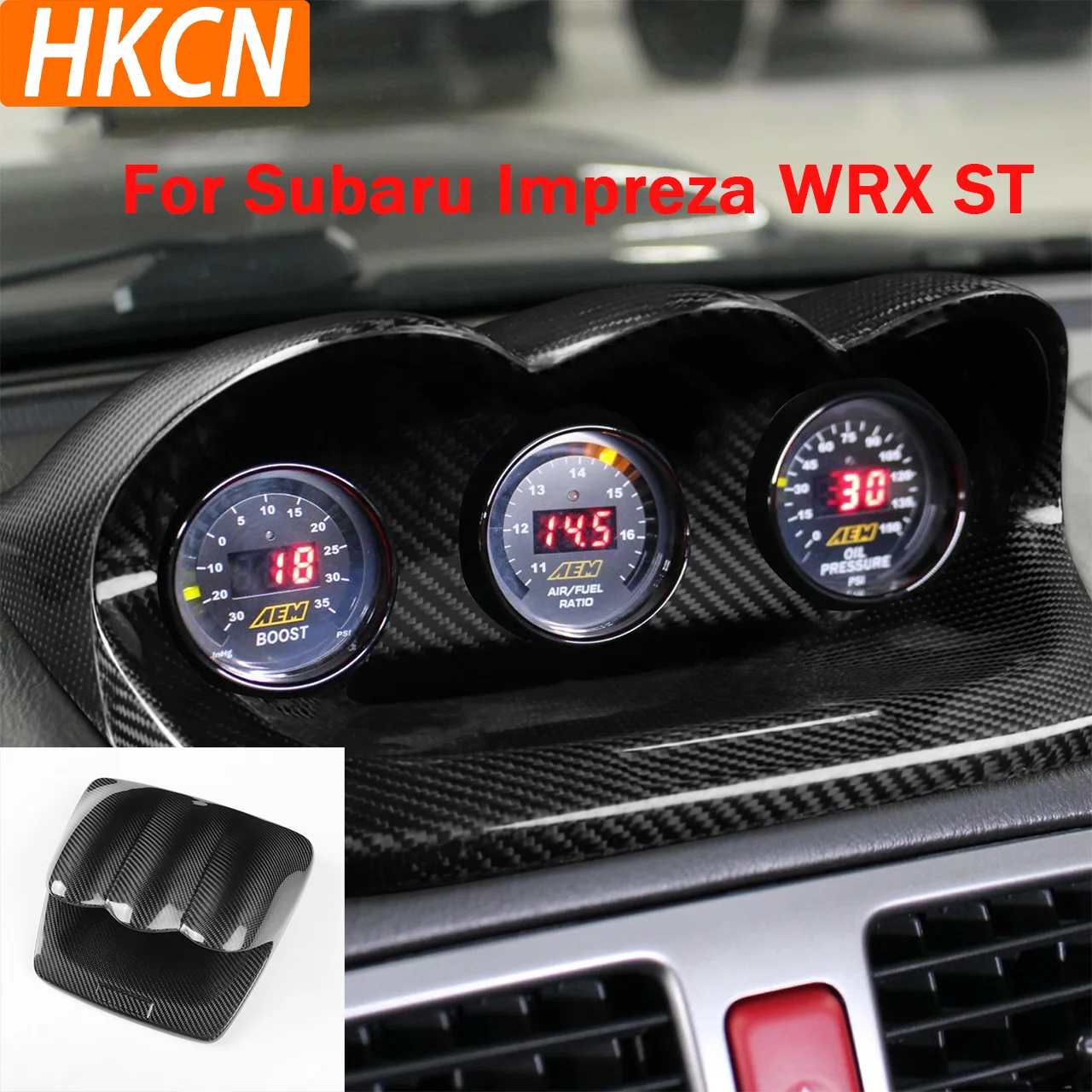For Subaru Impreza WRX STI 2006 2007 Carbon Fiber Triple Gauge Pod Dashboard Meter Dash Panel Center Console Cover Car Interior