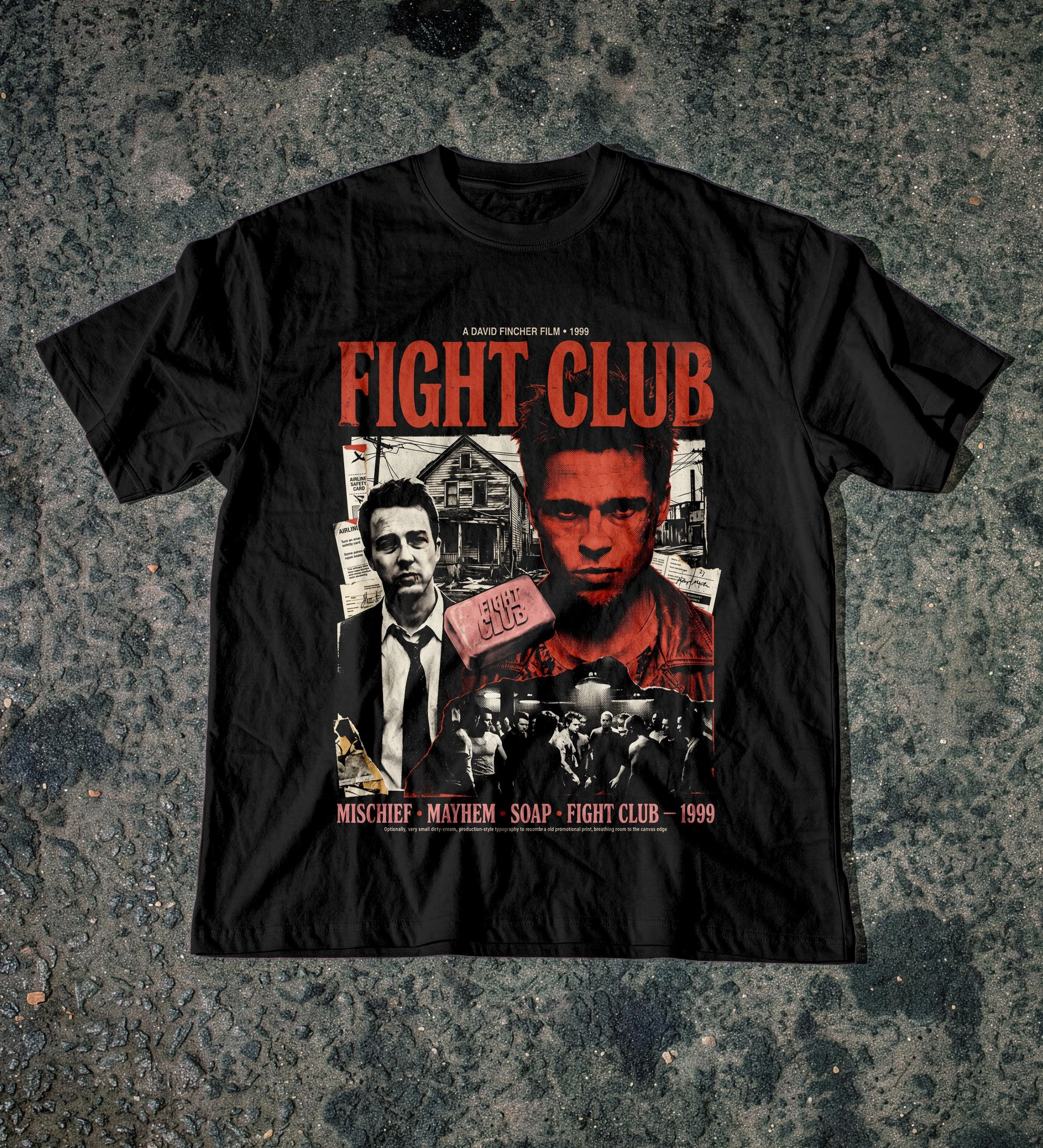 Fight Club 1999 Shirt, Tyler Durden Movie Tee, Vintage Cult Film Graphic, Comfort Colors 1717