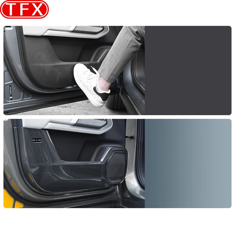 For BYD Leopard Titanium 3 2025 Car Styling Door Anti Kick Pad Carbon Fiber Pattern All Inclusive Protective Pad Accessories