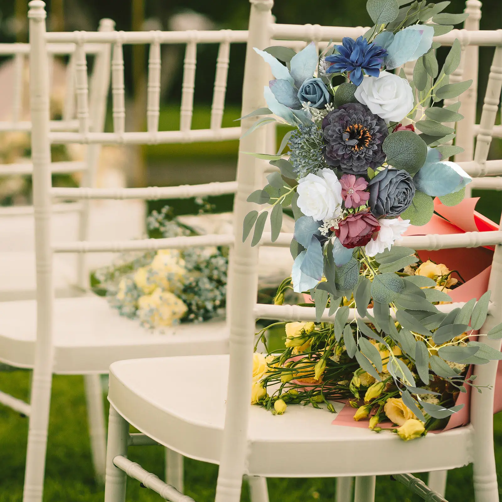 

2Pcs Wedding Arch Flowers Artificial Simulation Non-Fading Color Elegant Wedding Backdrops Garland DIY Ceremony Decorations