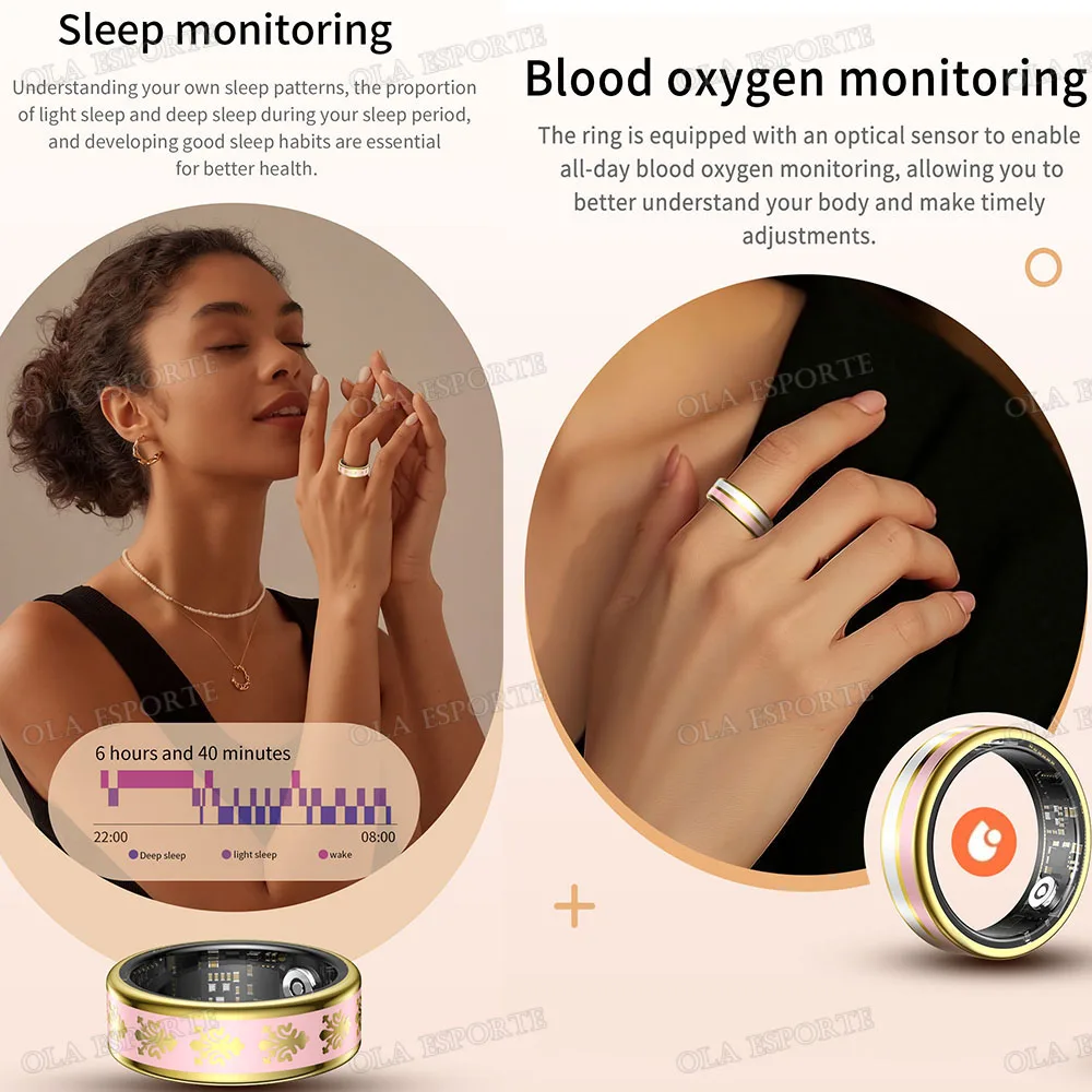 2026 Smart Ring Blood Oxygen Heart Rate Sleep Monitoring Smart Ring IP68 & 5ATM Waterproof Multi-sport Modes Smartring Man Women - Image 2