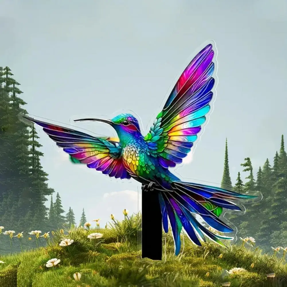 

Fun Garden Accent Weatherproof Acrylic Bird Garden Decor Stake for Outdoors 2d Flat Bird Decoration Yard Art Elegant for Lawns