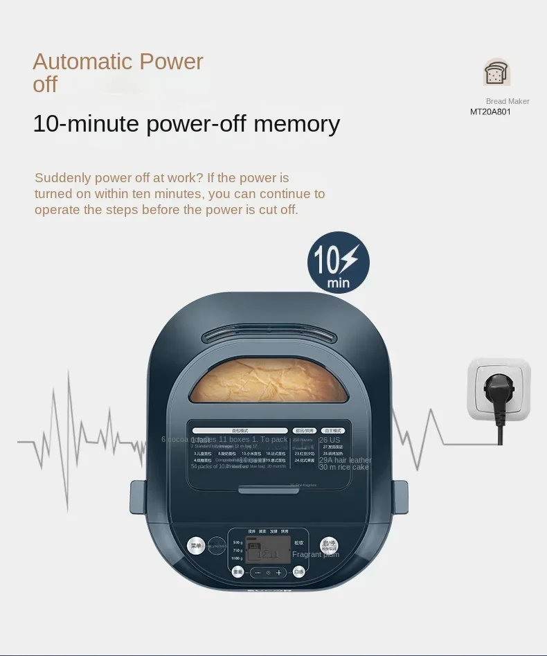 

Efficient SUPOR Bread Maker with Small Footprint, Automatic Dough Kneading and Toast Baking, Perfect for Morning Delights 220V