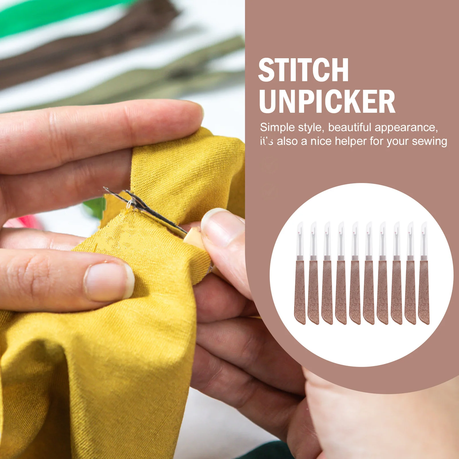 

10pcs Thread Cutter Seam Ripper Stitch Picker Tool Plastic Needle Threaders Safe Durable Ergonomic Design Storage Sewing