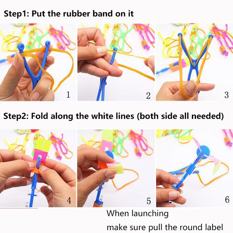 10/20/50PCS Amazing Light Toy Arrow LED Light Toys Outdoor Party Fun Gift Glow Rocket Helicopter Flying Toy Rubber Band Catapult