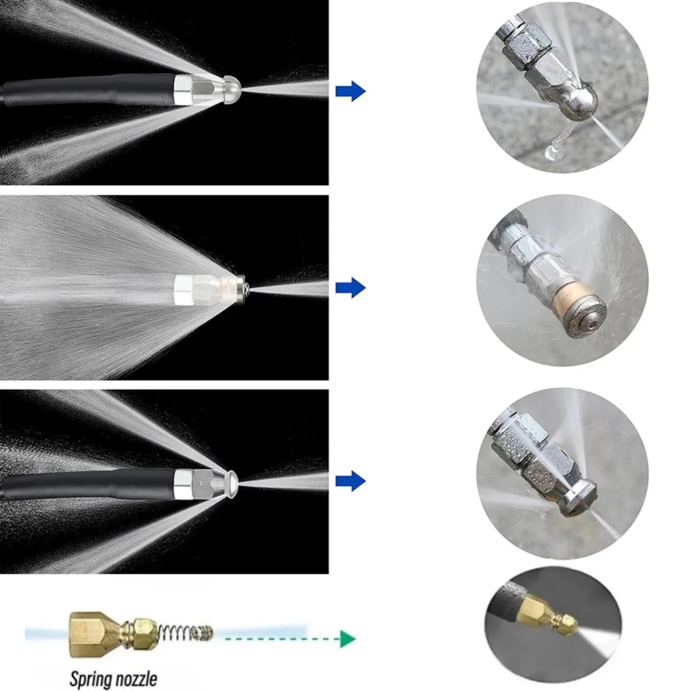 Imagem -04 - Esgoto Tubo Desbloqueador Bico de Lavagem Mangueira de Cabo Mangueira o Mangueira de Drenagem de Esgoto Lavadora de Pressão Karcher 240m de Alta Pressã
