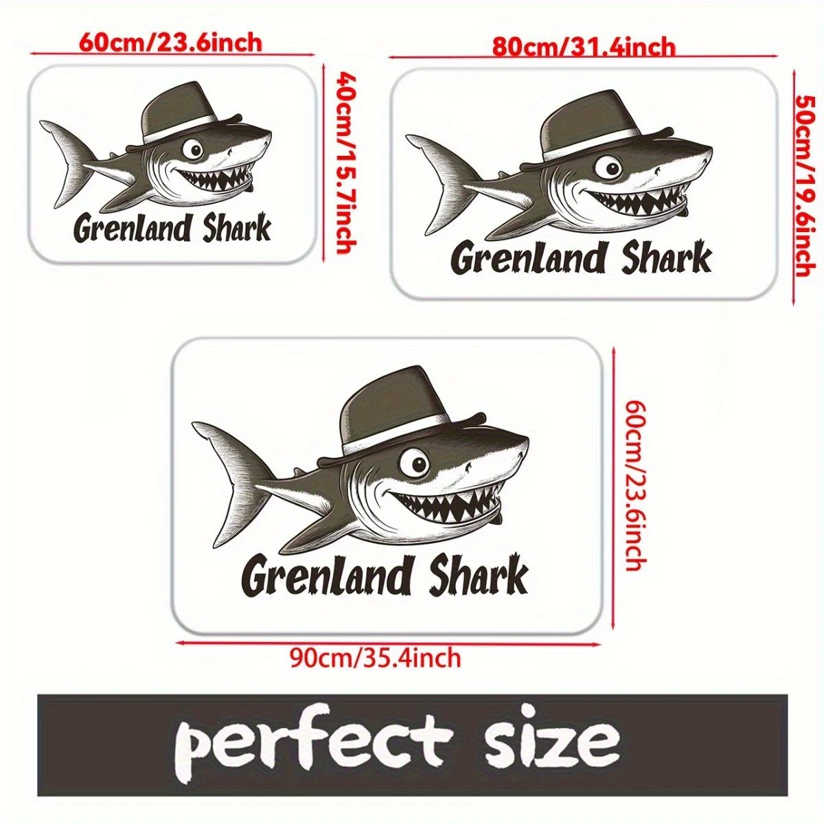 قطعة واحدة من ممسحة Greenland Shark الأنيقة مع تصميم قبعة فيدورا - ألياف مقاومة للانزلاق فائقة النعومة ماصة للماء وقابلة للغسل في الأماكن المغلقة