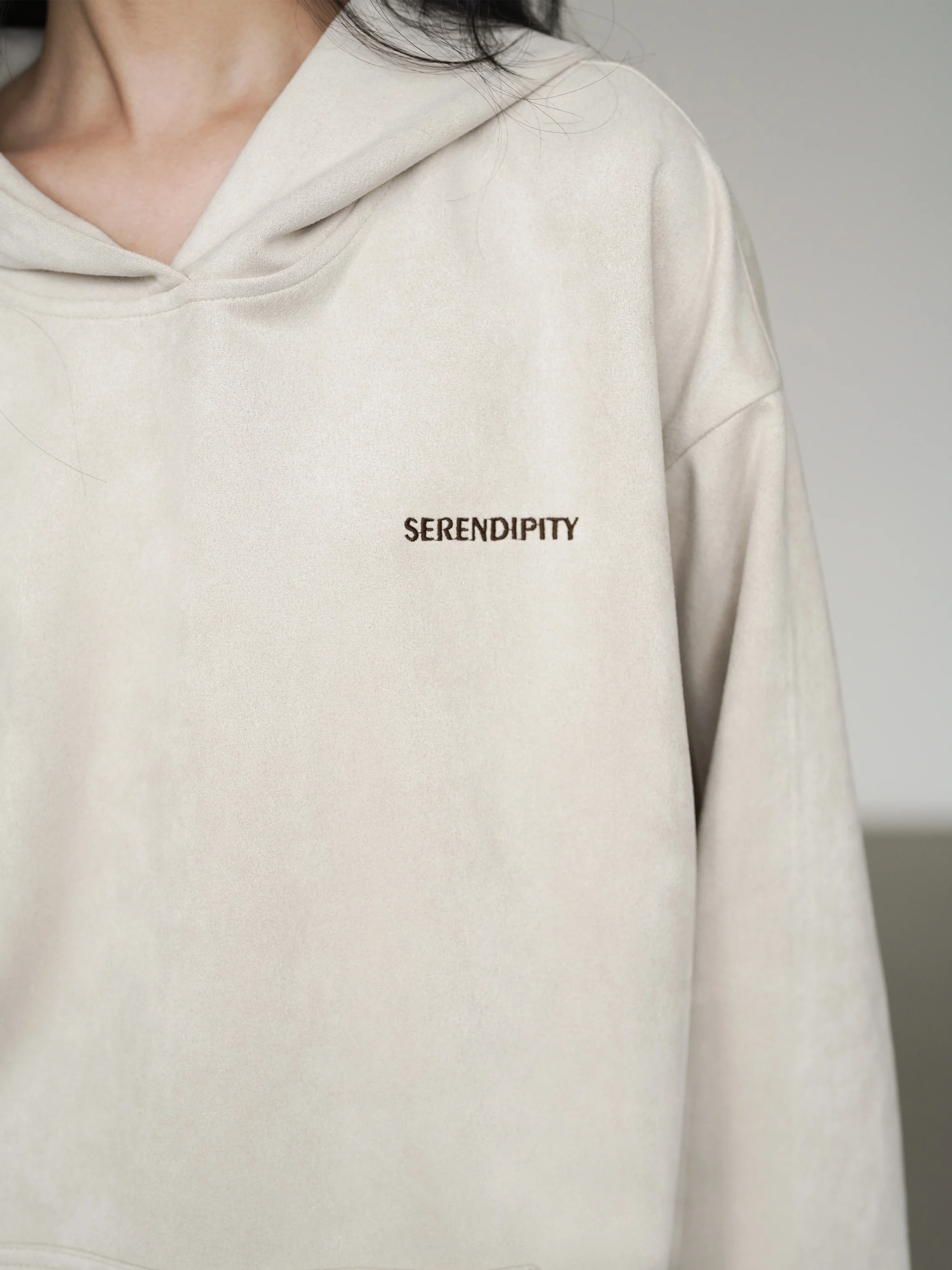 EIGHTHMONTH Felpa con cappuccio in pelle scamosciata da donna Casual Allentato Sle Lungo Sve Cappotto sopra la testa Alla moda Autunno Nuovo arrivo Vestibilità comoda