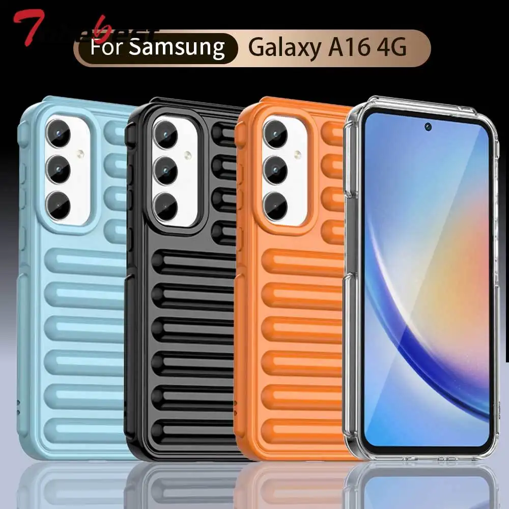 

Бронированный противоударный капсульный чехол на воздушной подушке для Samsung Galaxy A16 A06 A15 A25 A35 A55 A05 A05S, однотонный мягкий силиконовый чехол