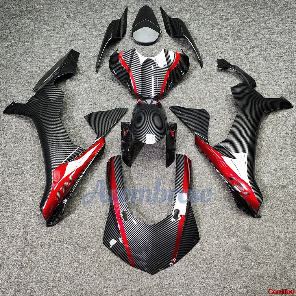 

Black an Red Sportbike Fairing Kit Suitable for YZF-R1 2015 2016 2017 2018 2019 YZF R1 15-19 yzfr1 Carbon Fibre Bodywork