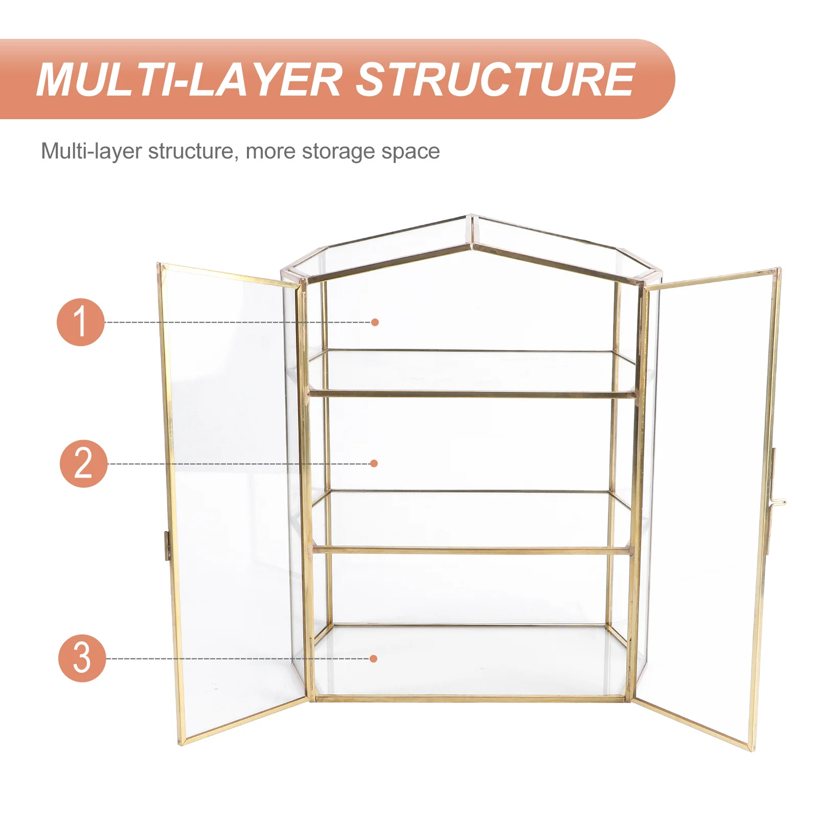 

1Pcs Desktop Glass Jewelry Organizer Multi-Layer Compact Jewelry Storage Box Cosmetics Storage Box