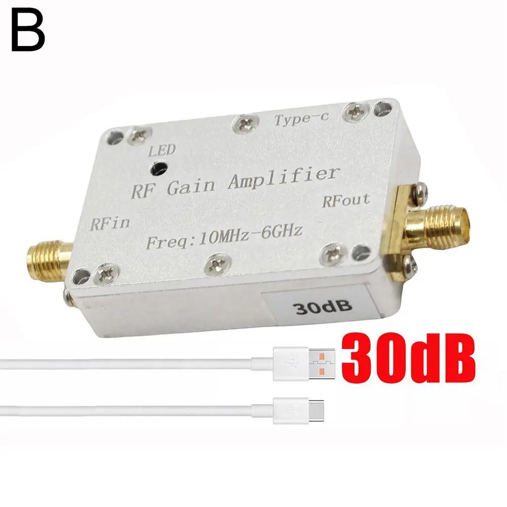 RF LNA модуль 50M-6GHz усилитель с низким уровнем шума 20 дБ/30 дБ усилитель с высоким коэффициентом усиления P/VHF/UHF/S/L/C диапазон SMA получения Interfa T9A5