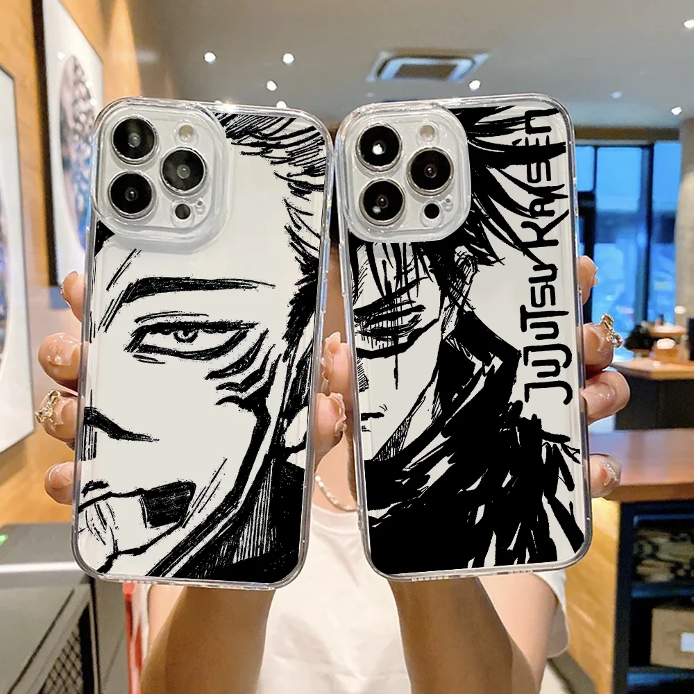 

Phone case FUNDA For iPhone 12 11 13 14 15 16 17MINI Max Pro Plus Shockproof Soft Clear J-Jujutsu K-Kaisen Adventure anime