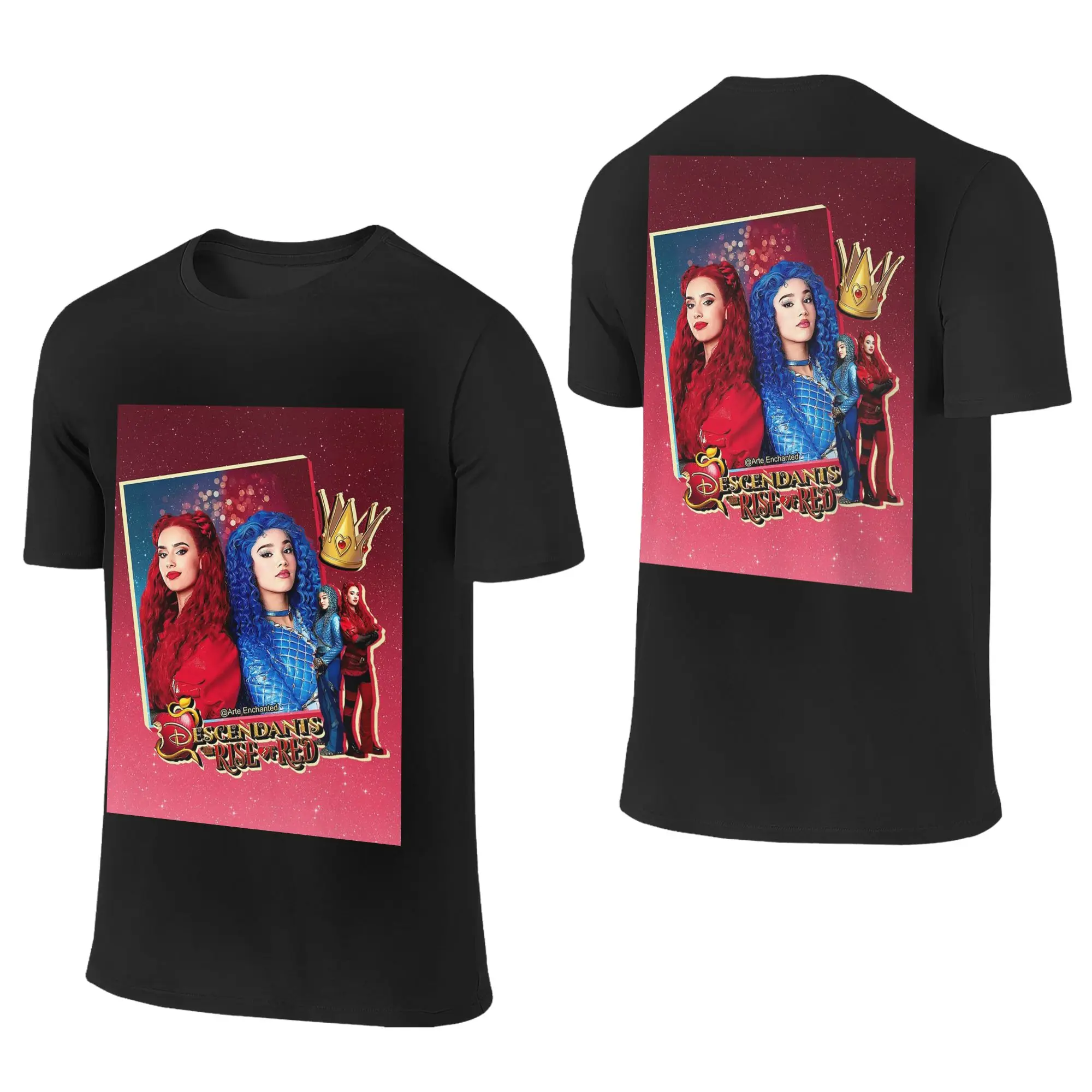 100% Cotton Descendants 4 The Rise Of Red T-Shirt Men's Double Sided T Shirt Men Round Neck Summer Shirts Tops Oversized