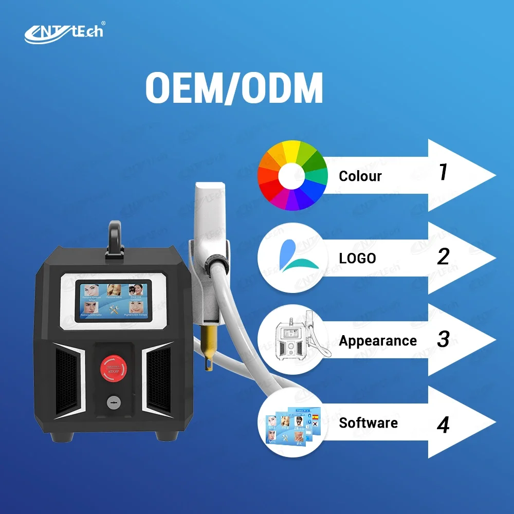 Портативная машина Nd Yag для удаления татуировок, углеродный пилинг, лазерная машина Q, переключаемый стирание, удаление цветной татуировки