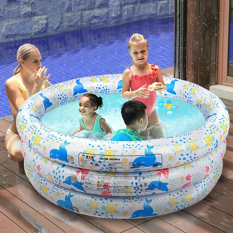 130cm 150cm Piscina Infantil Household Children's Inflatable Bath Pool PVC Outdoor Baby Family Three-layer Square Swimming Pool