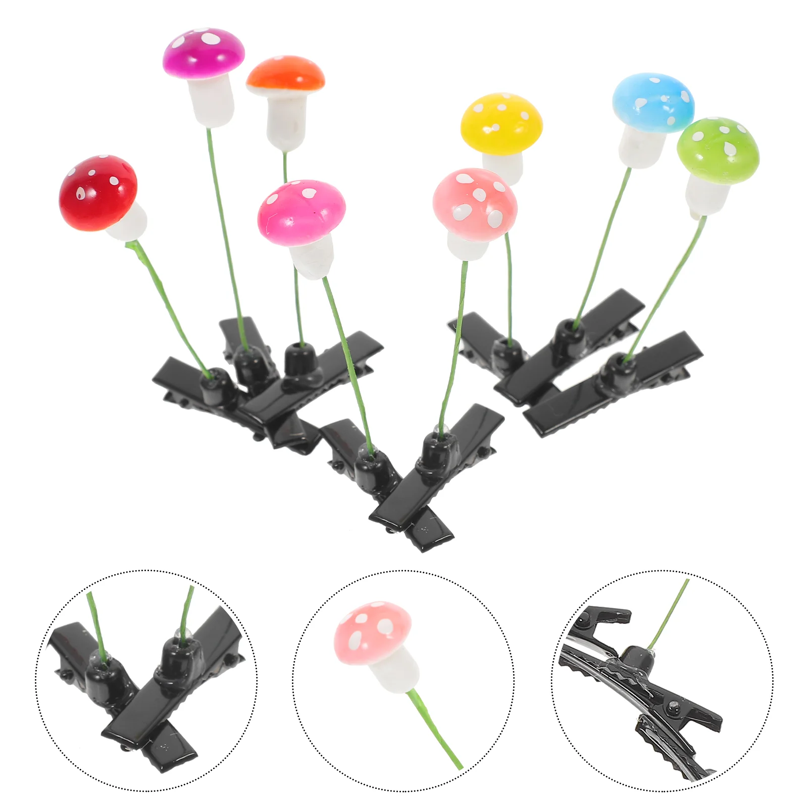 30 Pcs Lemon Tree Hair Clip Mushroom Accessories Hairpin for Kids Small Sprout School Plastic and Zinc Alloy Clips