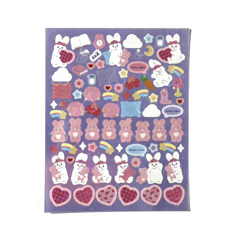 1/4PCS Korean Cute Laser Rabbit Stickers Halloween Christmas Journal Diary Notebook DIY Decorative Material Sticker