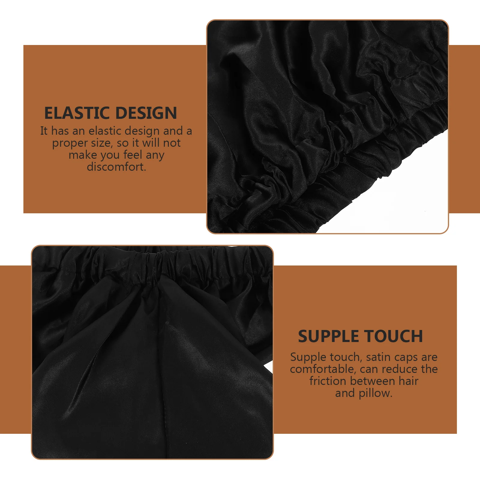 

2Pcs Satin Bonnets Elastic Sleep Hat for Women Hair Care Comfortable Breathable Pillowcase Protection