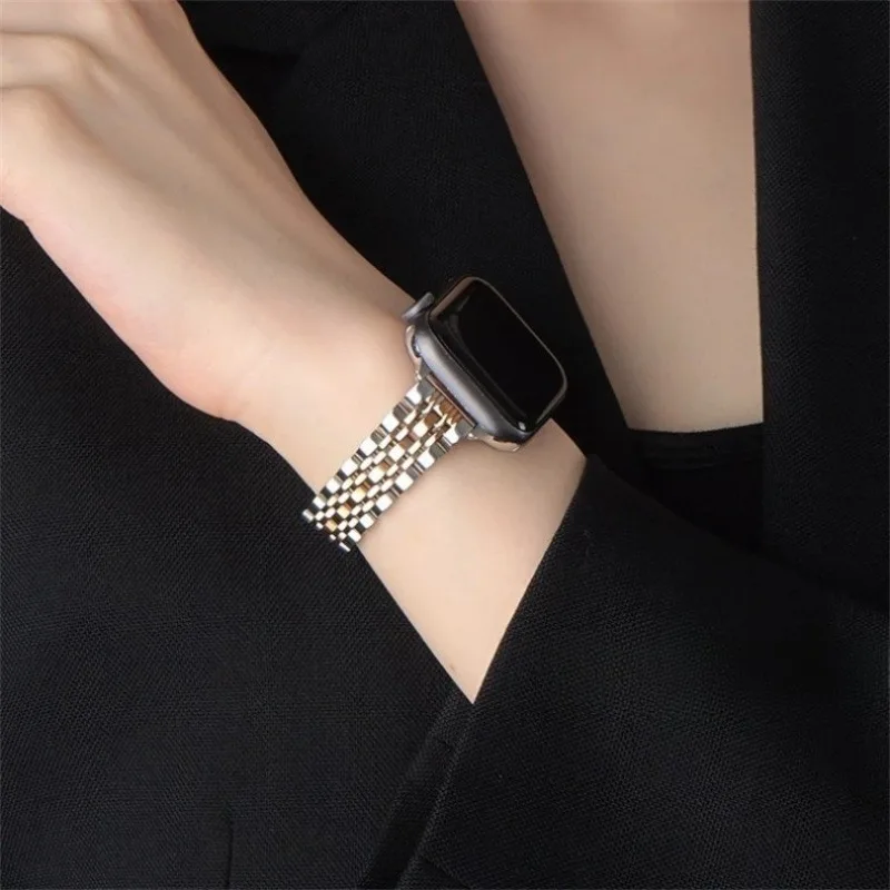 Image of Edelstahlarmband für Apple Watch 46 mm 42 mm 40 mm 38 44 41 45 mm Metallarmband für iWatch Serie 11 10 9 8 7 6 5 4 3 SE Ultra3/2