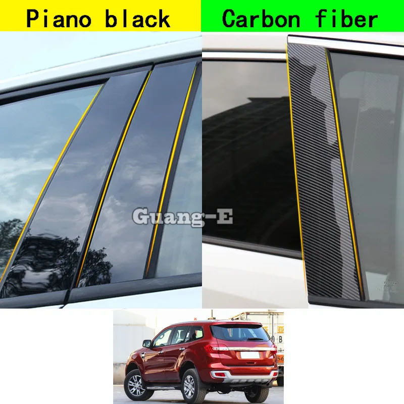 

For Ford Everest 2016 2017 2018 2019 2020 2021 2022 Car PC Material Pillar Post Cover Door Trim Window Molding Sticker Parts