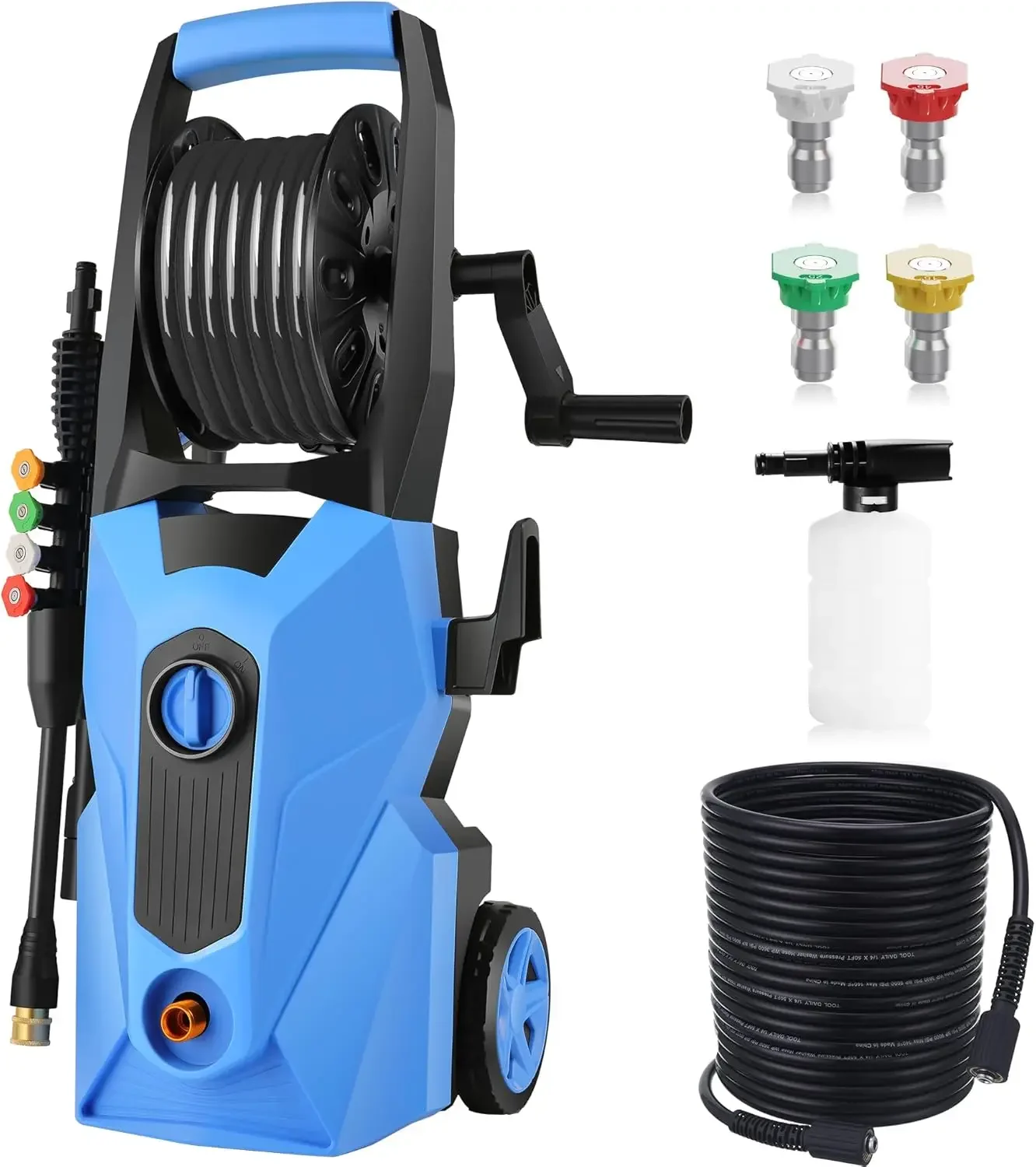 

4000PSI Electric Pressure Washer with 33FT Pressure Hose, 2.8 GPM Professional High Power Washer, 4 Nozzle , Upgraded Blue