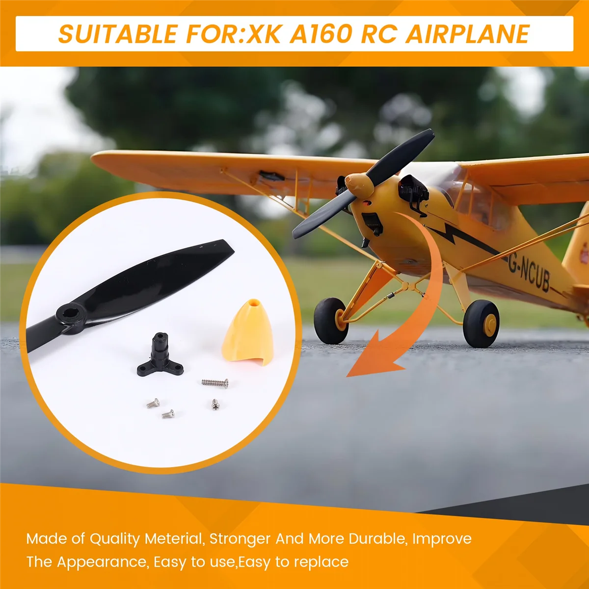 Lâmina de pá de hélice BAAA-A160.0011 para acessórios de peças sobressalentes de avião Wltoys XK A160 RC