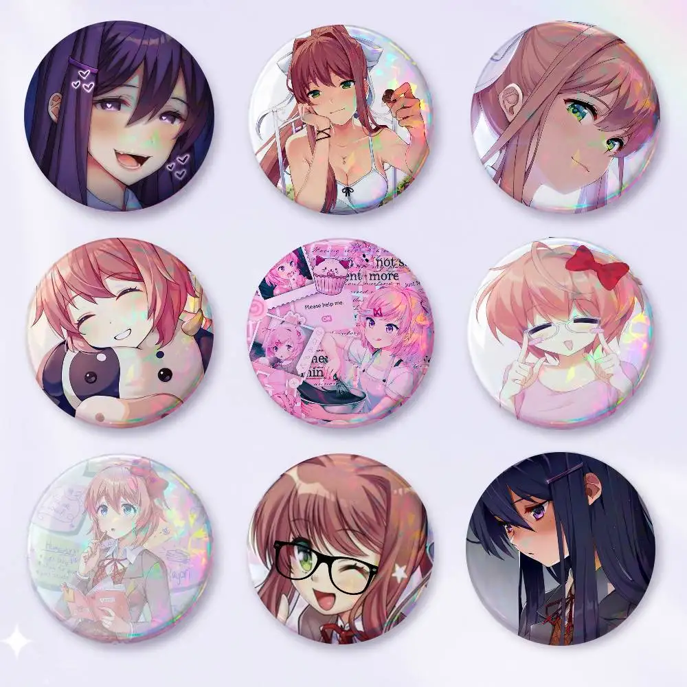 A-d-doki Doki L-literature C-club Tinplate Brooch Figure Icon Badge Handmade Brooches For Backpack Clothes Decoration